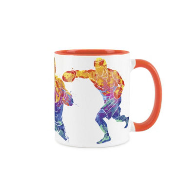 Purely Home Boxing MugSports Mug Abstract Paint EffectOrange Mug Coffee/tea Gift For Sports Lovers from B&Q