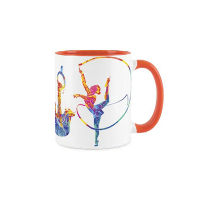 Purely Home Gymnastics MugSports Mug Abstract Paint EffectOrange Mug Coffee/tea Gift For Sports Lovers from B&Q