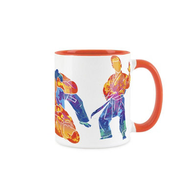 Purely Home Karate Martial Arts MugSports Mug Abstract Paint EffectOrange Mug Coffee/tea Gift For Sports Lovers from B&Q