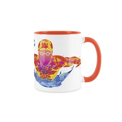 Purely Home Swimming MugSports Mug Abstract Paint EffectOrange Mug Coffee/tea Gift For Sports Lovers from B&Q