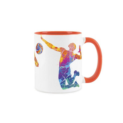 Purely Home Volleyball MugSports Mug Abstract Paint EffectOrange Mug Coffee/tea Gift For Sports Lovers from B&Q