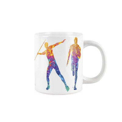Purely Home Extra Large Big Athletics Mug Themed Abstract Paint EffectJumbo White Coffee/tea Gift For Sports Lovers from B&Q