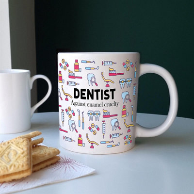 B&Q -  Extra Large Big Dentist Mug Fun Trades GiftJumbo White Coffee/tea Present