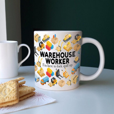 Purely Home Extra Large Big Warehouse Worker Mug Fun Trades GiftJumbo White Coffee/tea Present from B&Q