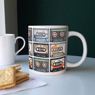 Purely Home Extra Large Big Cassette Tape Music Mug Jumbo White Coffee/tea Gift from B&Q