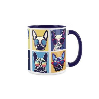 Purely Home Cool Pets Frenchies French Bulldog MugPets Navy Blue Coffee/tea Gift 11Oz from B&Q