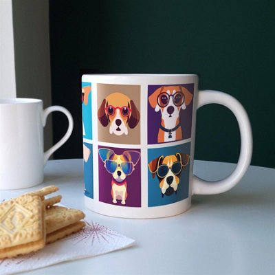 Purely Home Extra Large Big Cool Pets Beagles Jumbo White Coffee/tea Gift from B&Q