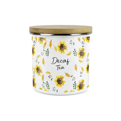 B&Q - Purely HomeSunflowersDecaf Tea Canister Kitchen Storage Jar (Large)