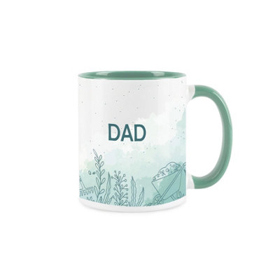 Purely Home Dad Gift MugWhite And Turquoise Green Garden Meadow Coffee/tea Present Mug from B&Q