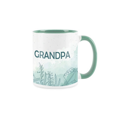 Purely Home Grandpa Gift MugWhite And Turquoise Green Garden Meadow Coffee/tea Present Mug from B&Q