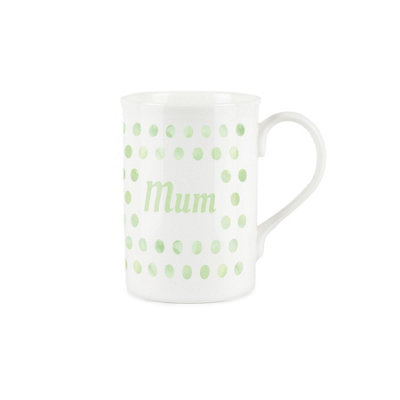 Purely Home Mum MugPolka Dots Green Bone China Tea/coffee Gift For Mums from B&Q