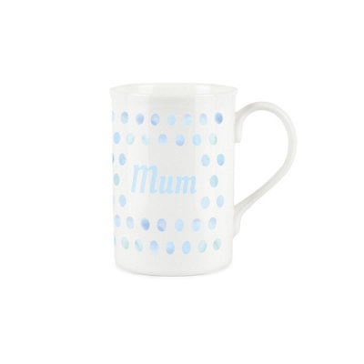 Purely Home Mum MugPolka Dots Aqua Bone China Tea/coffee Gift For Mums from B&Q