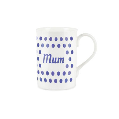 Purely Home Mum MugPolka Dots Indigo Bone China Tea/coffee Gift For Mums from B&Q