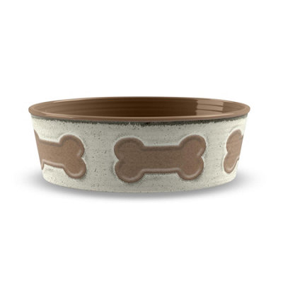 Purely Home Natural Bone Melamine Pet BowlLarge Food Bowl For Dogs from B&Q