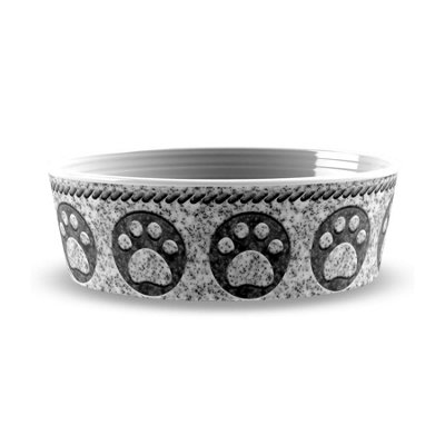 Purely Home Granite Paw Print Melamine Pet BowlLarge Food Bowl For Dogs from B&Q