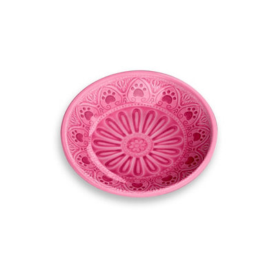 Purely Home Pink Paw Print Melamine Pet SaucerLow Small Food Bowl For Cats from B&Q