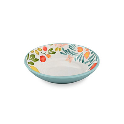 Purely Home Floral Melamine Pet SaucerLow Small Food Bowl For Cats from B&Q