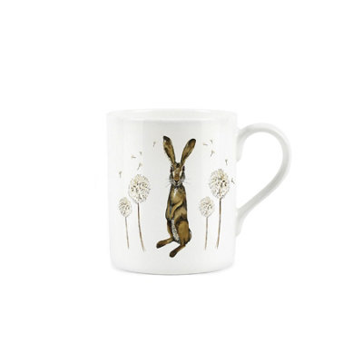 Purely Home Hares And DandelionsFine Bone China White Mug Coffee/tea Present Gift from B&Q
