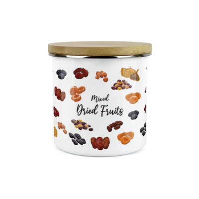Purely Home Dried Fruit Food Storage CanisterWhite Metal Enamel Food Storage Container from B&Q