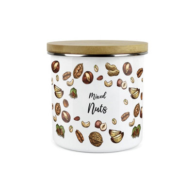 Purely Home Mixed Nuts Food Storage CanisterWhite Metal Enamel Food Storage Container from B&Q