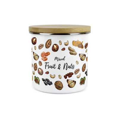 Purely Home Mixed Fruit And Nuts Food Storage CanisterWhite Metal Enamel Food Storage Container from B&Q