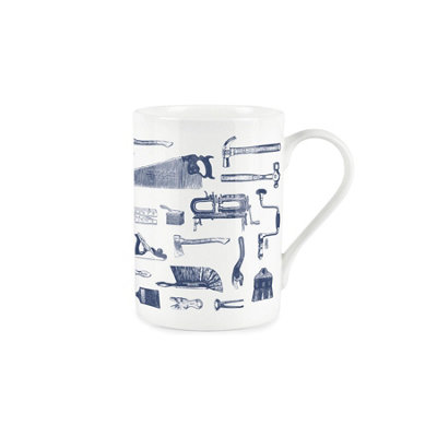 Purely Home Vintage Hobbies RangeCarpentry Tools Themed MugFine Bone China Style White Mug Coffee/tea Gift from B&Q