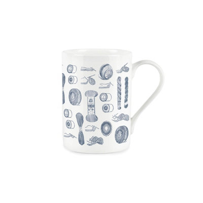 Purely Home Vintage Hobbies RangeKnitting Themed MugFine Bone China Style White Mug Coffee/tea Gift from B&Q