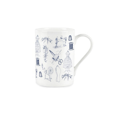 Purely Home Vintage Hobbies RangeSewing Themed MugFine Bone China Style White Mug Coffee/tea Gift from B&Q