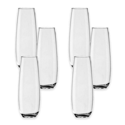 Purely Home Acrylic Stemless Champagne FlutePlastic Picnic Camper GlassesSet Of 6 from B&Q