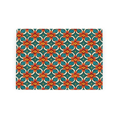 Purely Home Orange Floral Tile Worktop SaverSmall Textured Glass Chopping Board from B&Q