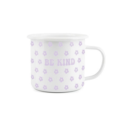 Be Kind Floral Enamel MugPurely Home Durable Hot Drinks Outdoor Cup For PicnicsFestivalsHiking & Fishing from B&Q