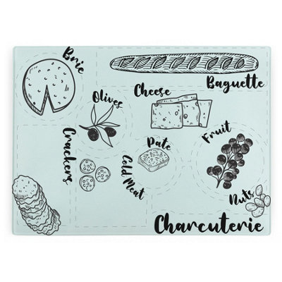 Purely Home Charcuterie Glass Chopping BoardRectangular Large Serving Board from B&Q