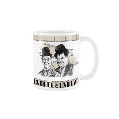 Purely Home Laurel And Hardy MugVintage Film Reel Comedy Duo Stan Laurel And Oliver Hardy Hollywood Movie Gift/presentWhite Ceramic Mug