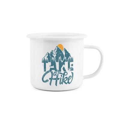 Purely Home Hiking Enamel MugTake A Hike Mountains Novelty Durable Hot Drinks Outdoor Cup For Travel Picnics Home Hiking from B&Q