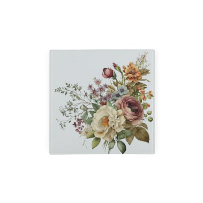 Purely Home Bouquet Glass Hot Pot StandHeat Resistant Non-Slip Trivet from B&Q