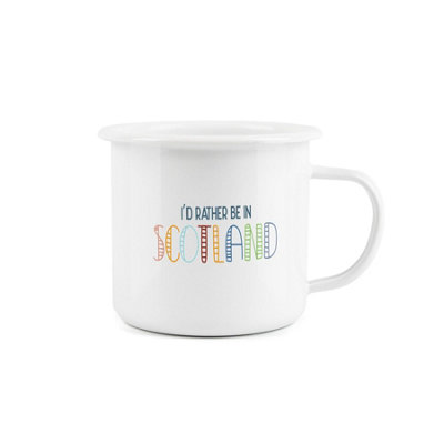 Purely Home I'd Rather Be Enamel MugI'd Rather Be In Scotland Novelty Durable Hot Drinks Outdoor Cup For Travel Picnics Home Hiking from B&Q