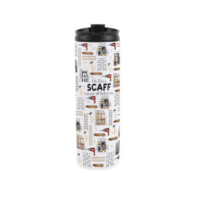 Purely Home Scaffolder Travel MugNovelty Trades Gift Stainless Steel Vacuum-Sealed Double-Walled Hot/cold Drinks Travel Flask from B&Q