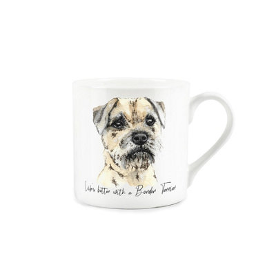 Purely Home Border Terrier MugLifes Better With A Border Terrier Bone China White MugTea/coffee Gift For Dog Lovers from B&Q