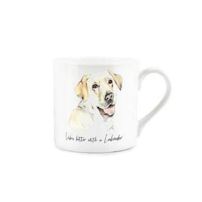 Purely Home Labrador MugLifes Better With A Labrador Bone China White MugTea/coffee Gift For Dog Lovers from B&Q