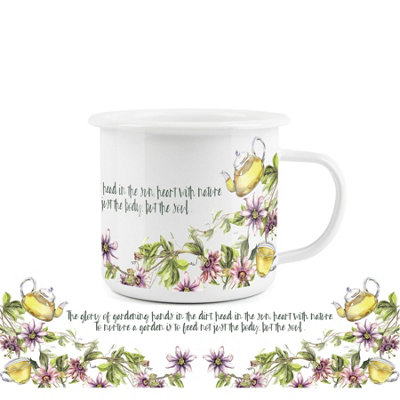 Purely Home Gardening Enamel MugGlory Of Gardening White Novelty Durable Hot Drinks Outdoor Cup For Travel Picnics Home Hiking from B&Q