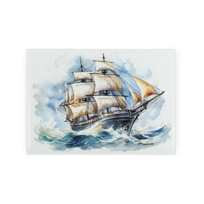 Purely Home Sailing Ship Smooth Glass Worktop SaverSmall Chopping Board from B&Q