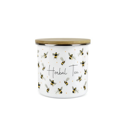 Purely HomeScattered BeesHerbal Tea CanisterKitchen Storage Jar (Medium) from B&Q
