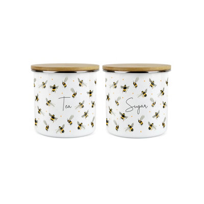 Purely HomeScattered BeesTea & Sugar CanistersKitchen Storage Jar (Medium) from B&Q