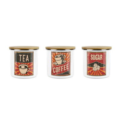 Purely HomeRetroTeaCoffee & Sugar CanistersKitchen Storage Jars (Medium) from B&Q