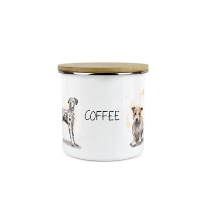Purely Home Dog Coffee Storage CanisterAssorted Dogs Metal Enamel Food Storage Container from B&Q
