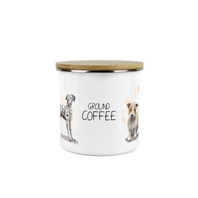 Purely Home Dog Ground Coffee Storage CanisterAssorted Dogs Metal Enamel Food Storage Container from B&Q