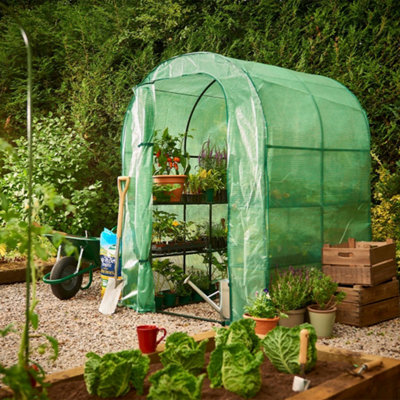 B&Q -  08768 Walk In Grow Arc Greenhouse Grow House With X1 2 Tier Shelf