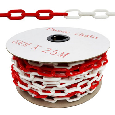 Vigil 25 Metre Plastic Barrier ChainRed & White from B&Q