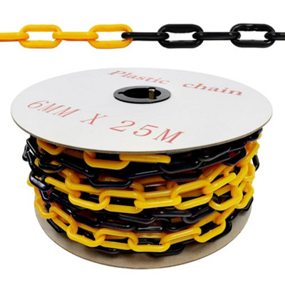 Vigil 25 Metre Plastic Barrier ChainYellow & Black from B&Q