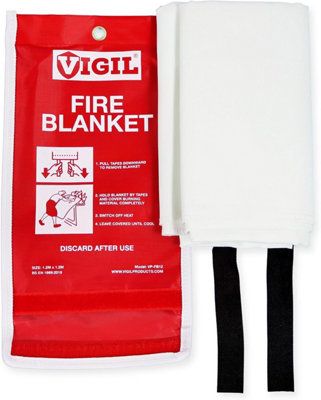 Vigil Fire Blanket (1.2M X 1.2M)Fibreglass Blanket For KitchenWorkplace & Small Commercial Emergencies from B&Q